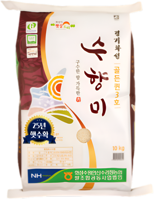 수라청농협 2025년산 특허받은 누룽지향 수향미 골든퀸3호 백미 햅쌀, 상등급, 1개, 10kg