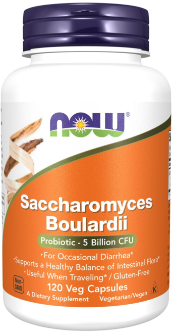 NOW Foods 布拉氏酵母菌素食膠囊 50億CFU 無麩質, 1罐, 120顆