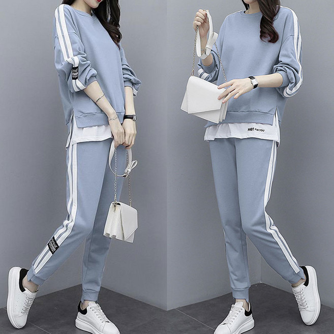 여자 투라인 트레이닝 긴팔 세트 상하의세트 레이어드 봄 가을 운동복 트레이닝복