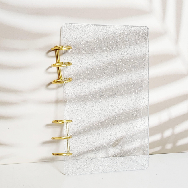 A6 아크릴 바인더 6공 다이어리 현금 저축, 1세트, 실버펄