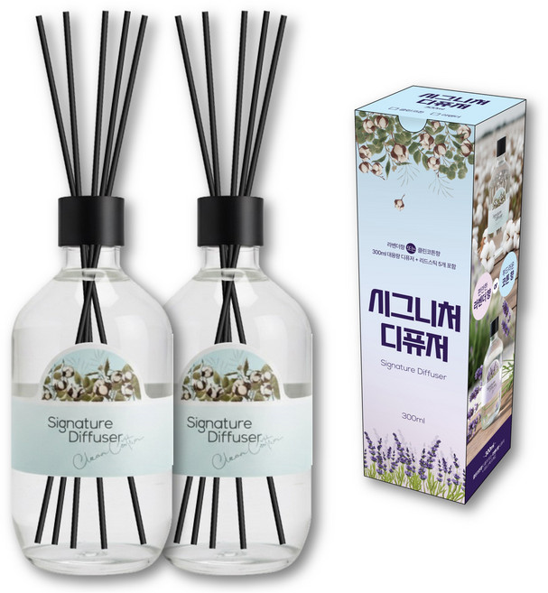 알레 시그니처 디퓨저 실내 방향제, 2개, 300ml, 클린코튼