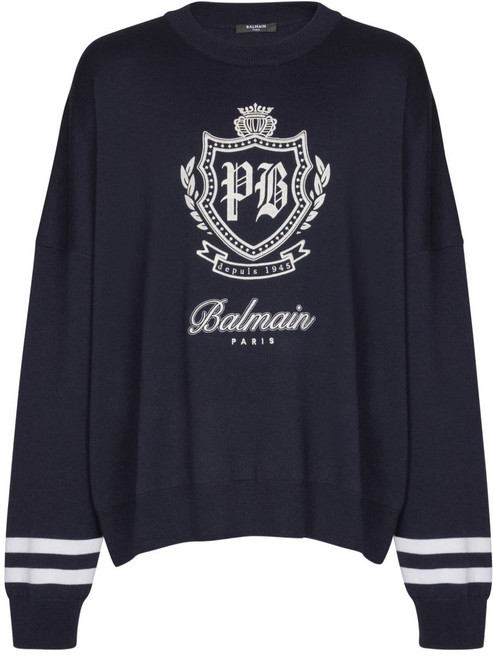 발망 엠블럼 스트라이프 스웨터