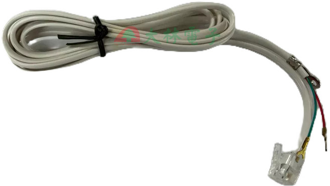 大林電子 電話端子線 白色 2C 7尺電話線, 1個