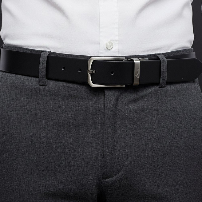 카시니 이태리 가죽 남성 정장 벨트 베이직 라인 무광버클 미들 폭 (CSSTL02) 정품 케이스 포장