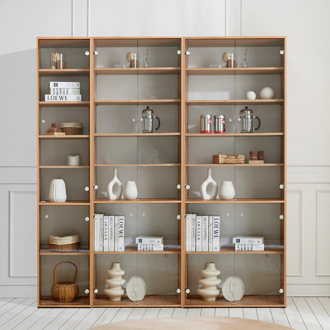 일송가구 2M 키큰 코코 강화유리 장식장 진열장, 키큰 코코 장식장_600, 오크, 키큰 코코 장식장 600_오크