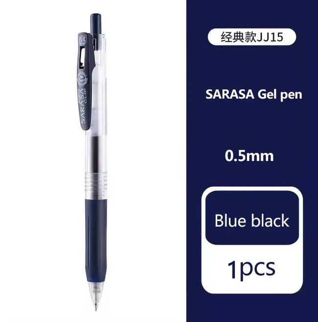 ZEBRA JJ15 모듬 4색 잉크 젤 펜 SARASA 접이식 0.5 숙제 시험 서명용 빠른 건조 및 부드러운 쓰기 일본, 04 1pcs B Black ink pen