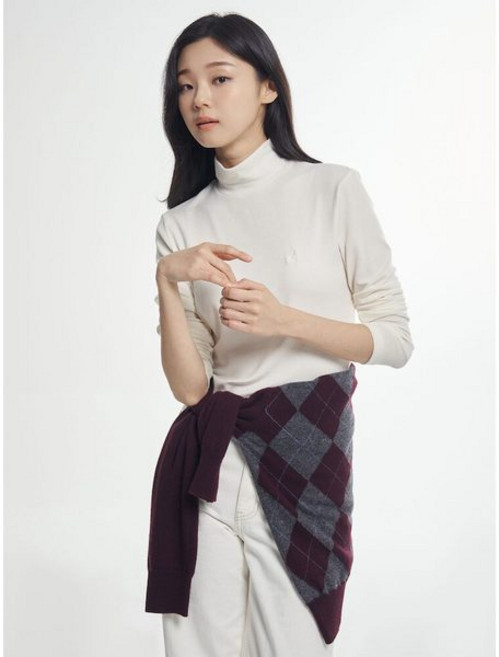 빈폴레이디스 [Essential] 울 텐셀 터틀넥 티셔츠 아이보리 (BF5X41E020)