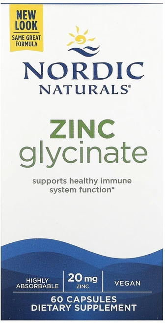 노르딕 내추럴스 Nordic Naturals 아연 글리시네이트 20mg 캡슐 60정122440원산지:기타, 1개 - 쿠팡