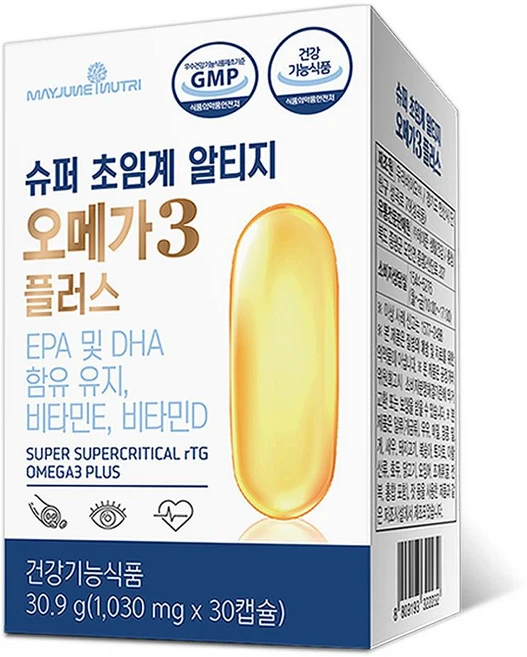 메이준뉴트리 이승남 슈퍼 저온 초임계 알티지오메가3 플러스 30.9g, 30정, 1개 - 쿠팡