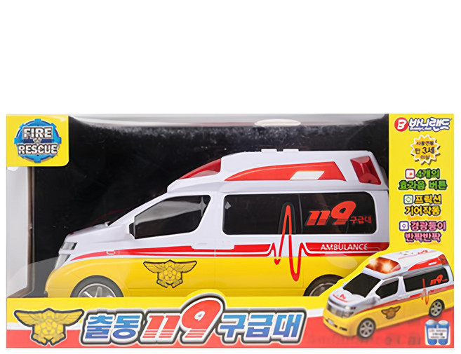 바니랜드 출동 119 구급대 미니카, 혼합색상, 1개
