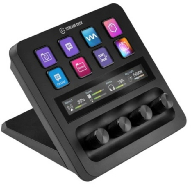 엘가토 Stream Deck Plus+ 다이얼 LCD 컨트롤러 블랙 화이트