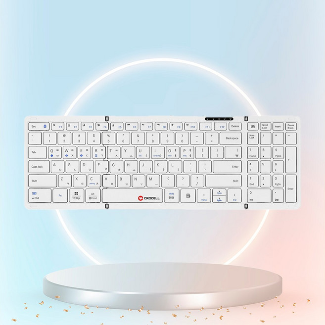 크로셀 C-Flip Pure 휴대용 블루투스 접이식키보드 화이트, 단품, 단품