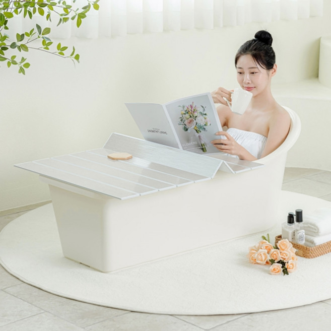 그린센스 이동식 반신욕조 욕조덮개 욕조커버, 01. [소형]러블리 핑크, 1개