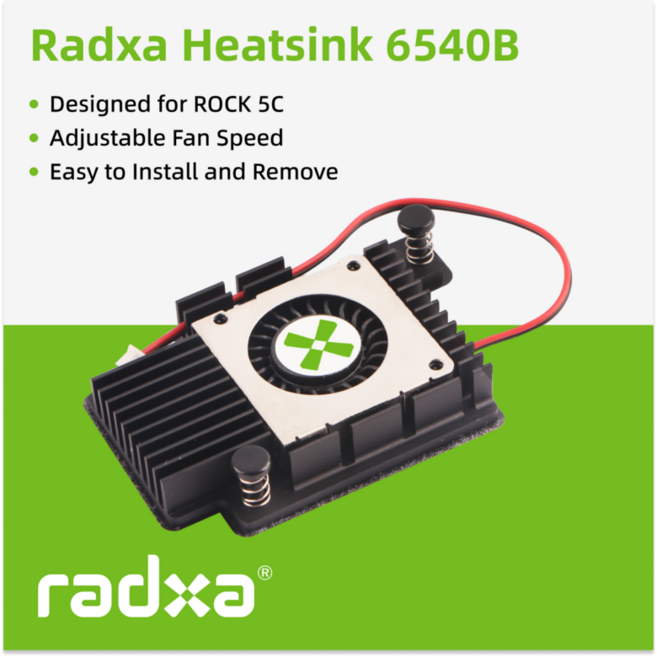 RADXA 히트싱크 6540B RO 5C용으로 설계 속도 조절 가능 설치 및 제거가 용이함, 01 Heatsink 6540B, 1개, 01 HEATSINK 6540B