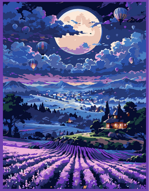 온메이드 DIY 명화그리기 그림그리기 세트 MD-220, 1개, 36 달빛 풍경