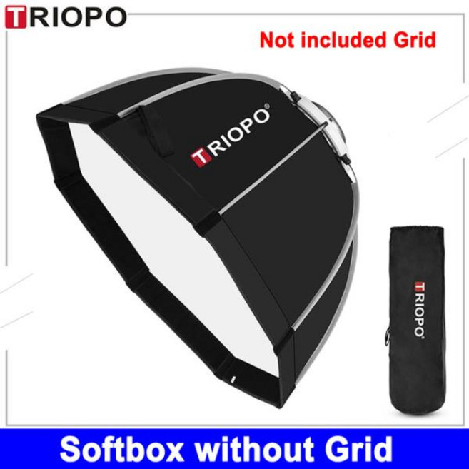 TRIOPO KH 팔각형 소프트 박스 빠른 설치 보웬스 마운트 Sokani X100 Mini Aputure 200XS Godox LED 비디, 1개, 01 No Grid_02 65cm