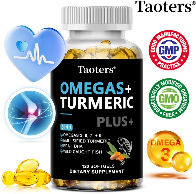 오메가+커큐민 복합캡슐 - 5 in 1 포뮬라로 오메가3 6 7 +9 EPA DHA 함유 - 야생어유+커큐민 에센스, 1개, 60회분 - 쿠팡