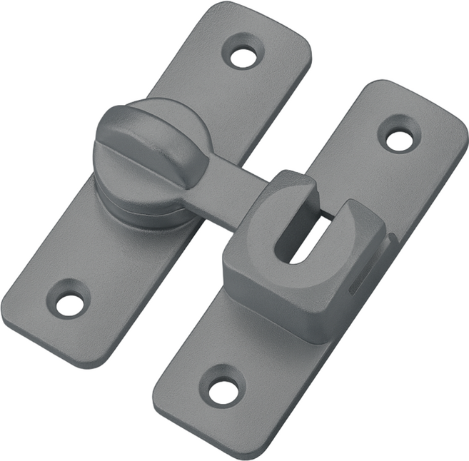 내집클로버 세이프락 무타공 문 이중 잠금장치 걸쇠, 1개, 그레이