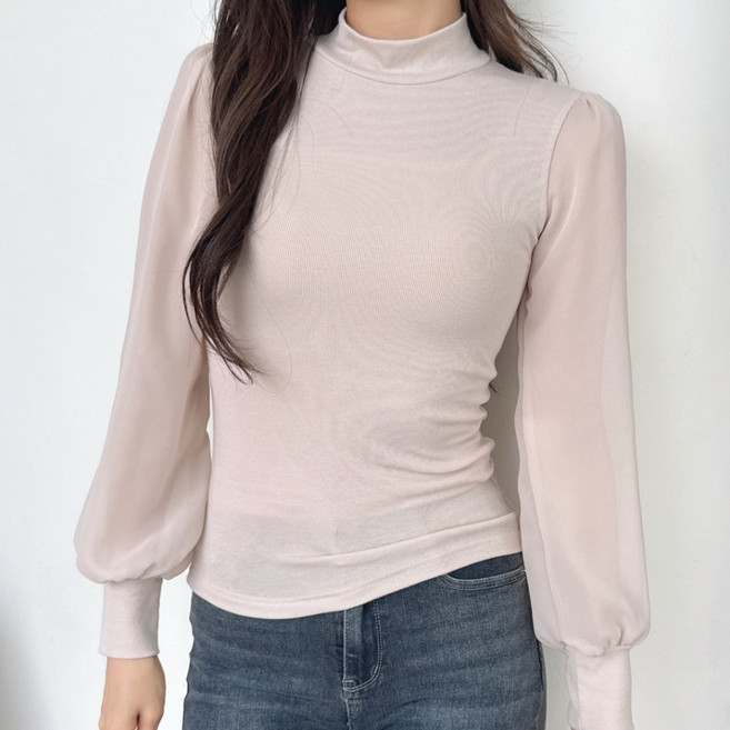 러브레터 여성 하이넥 블라우스