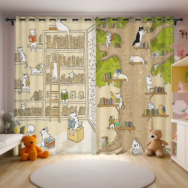 고양이커튼 가림막 주방 가리개 노렌