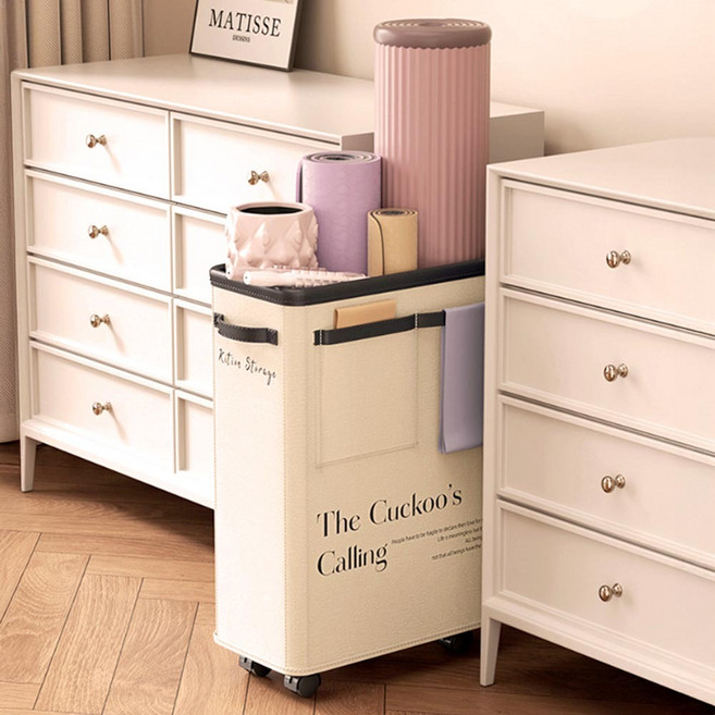 요가매트 보관함 2색상 운동기구 정리함 헬스장 이동식 폼롤러 수납카트 바퀴형, 1개, 핑크