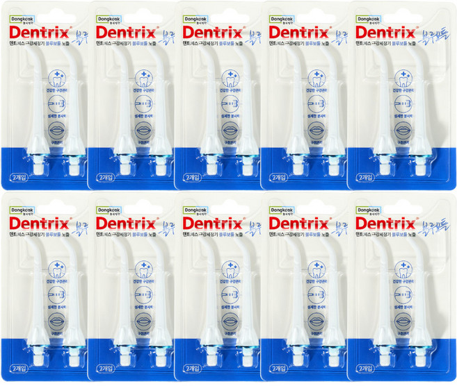 동국제약 덴트릭스 구강세정기 블루보틀 전용 노즐 2p, 10개