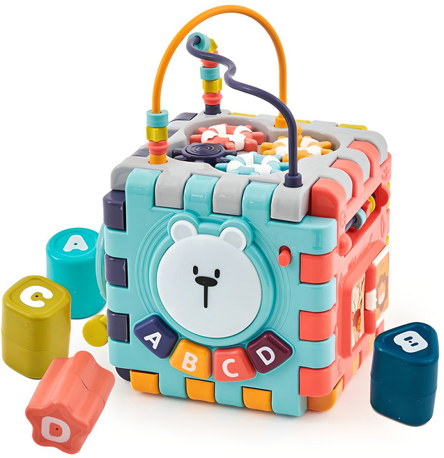 아띠래빗 6in1 변신 큐브 감각 발달 장난감 세트, 혼합색상, 1세트