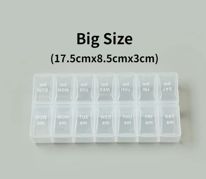 주간 휴대용 여행 알약 케이스 상자 7 일 주최자 14 그리드 컨테이너 보관 정제 비타민 생선, 02 NO.15