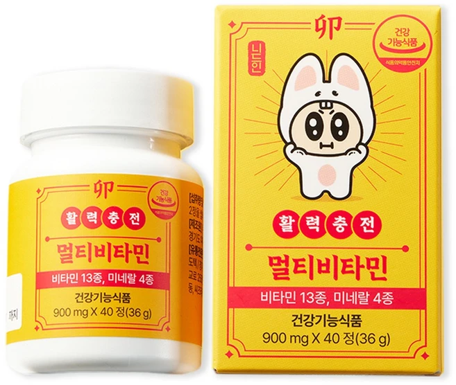 니드인 건강수호 활력충전 츄어블 멀티 비타민, 1개, 36g - 쿠팡