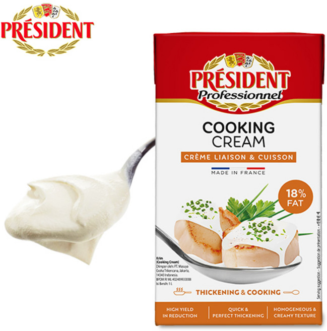 [프레지덩] 휘핑크림(18%) 1L x 6개