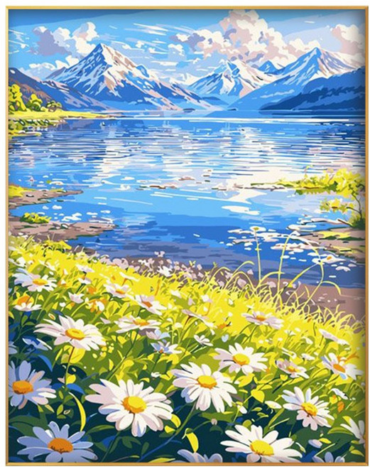 코지하루 DIY 명화그리기 물감 2세트 유화 그림 그리기 아크릴화 40x50, 꽃 핀 천지A 40x50 (B655), 1개