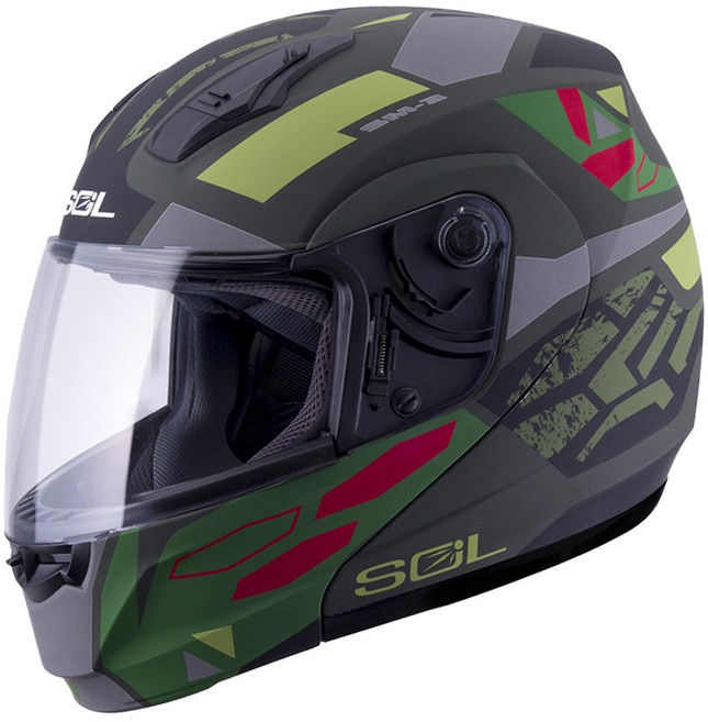 SOL SM-3 戰將 可掀式安全帽, 消光軍綠/草綠