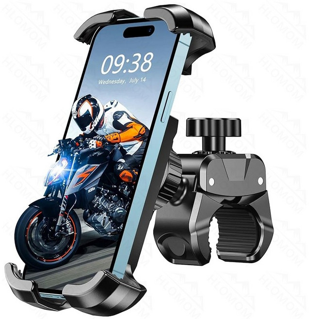 HLOMOM 手機支架 穩固防震 單手操作 360度旋轉 適用多種車型, 黑色, B6
