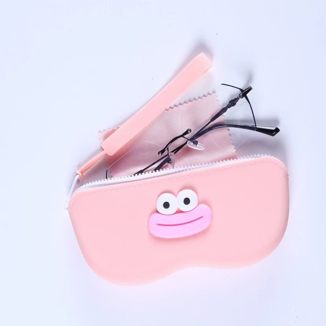 CLK 실리콘 여행용 선글라스 케이스 안경 파우치, 1개, 핑크