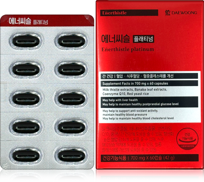 에너씨슬 플래티넘 밀크씨슬 42g, 60정, 1개