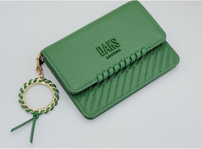 닥스 D.A.K.S 로고 배색 소가죽 여성 카드지갑 (선물포장)