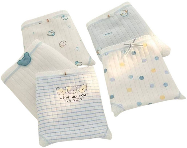 褲公主 中腰純棉可愛少女內褲, 多色組合