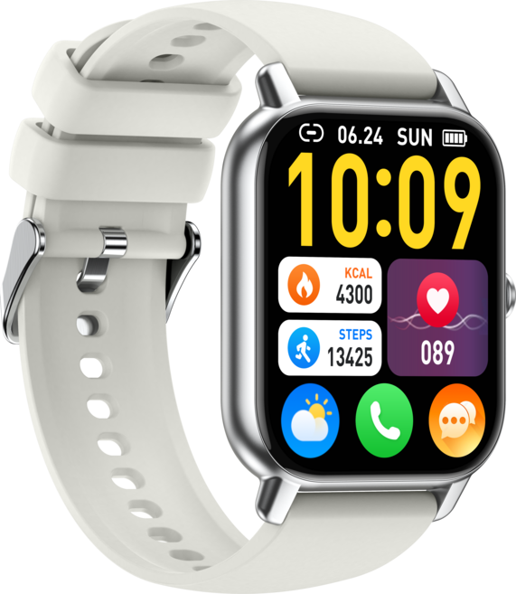 Donerton P66 통화가능 스마트워치 46.99mm 한글판 운동시계, 블루투스, 4.699cm, 흰색