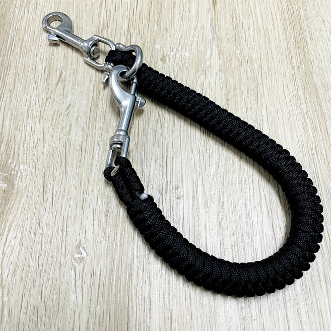 萬用蛙鞋扣 純手工編織潛水配件, 雙鋼扣:黑, 1個