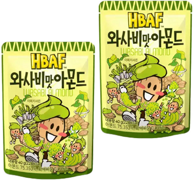 HBAF 바프 와사비맛아몬드, 40g, 2개