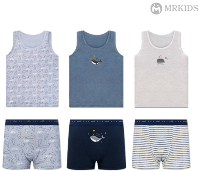 아동 면 남아동 런닝+드로즈 6종세트(MKRD_027set)