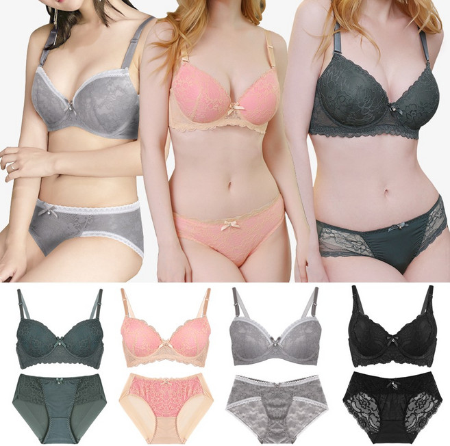 볼리쉬 레이스 볼륨업몰드 와이어 여성브라세트 4PS