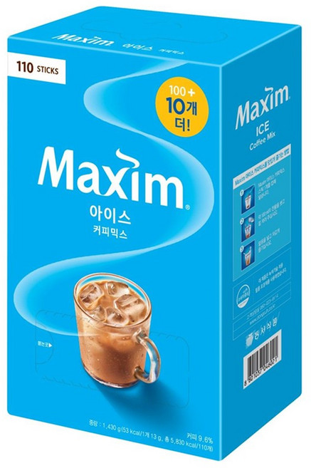 맥심 아이스 커피믹스, 13g, 110개입, 1박스