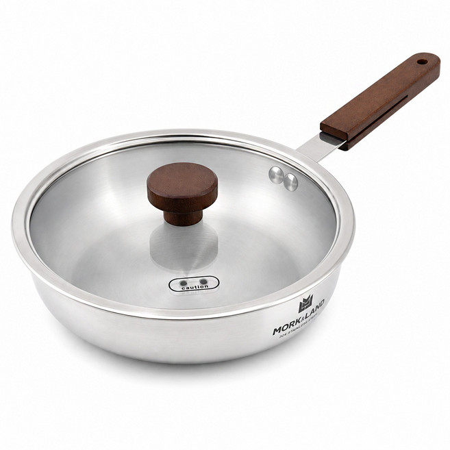 MorkLand 후라이팬 304 스텐 3중 인덕션 뚜껑 포함 프라이팬, 1개, 24cm
