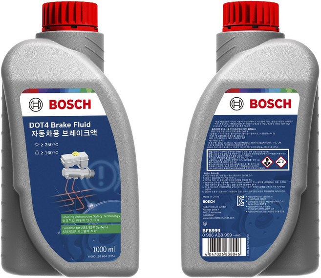 보쉬 브레이크액 DOT4 자동차 차량용 브레이크오일 1L, 1개, 보쉬 DOT4 브레이크오일