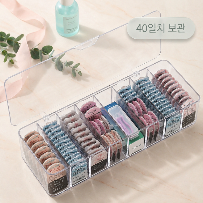 타니아홈 렌즈 정리케이스 - 40일치 보관, 투명, 1개