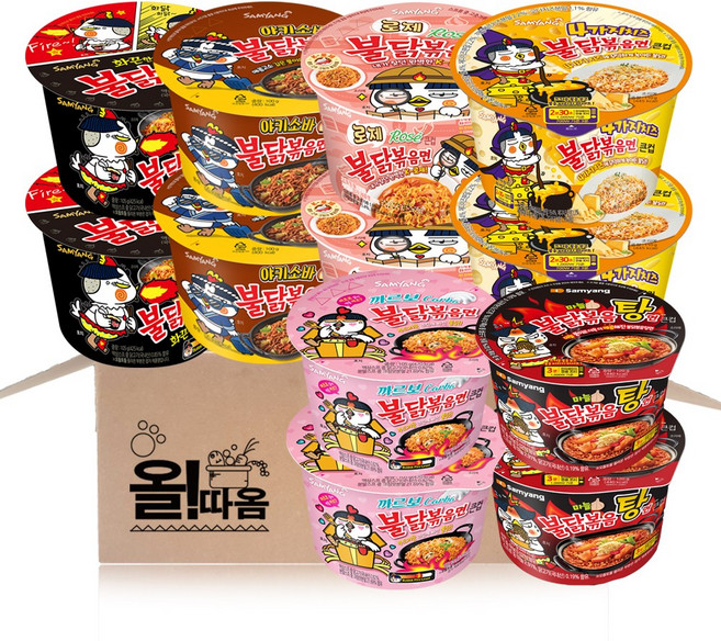 삼양 불닭큰컵라면 6종 기획세트 3호(불닭2+불닭탕2+까르보2+로제2+4가지치즈2+야키소바2)