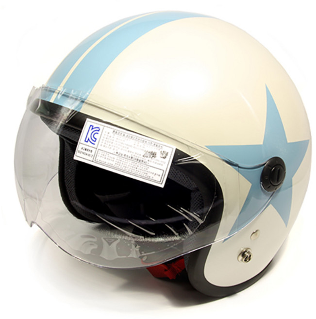 한미 베이비젯 킥보드 오토바이 헬멧, 블루별(화이트)