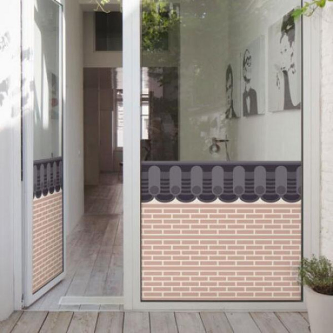 아트박스/꾸밈 eh398-기와돌담_불투명유리시트지, 단품