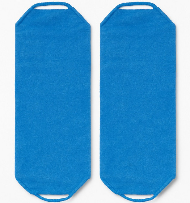 리앤리 대나무 친환경 등때밀이 롱 샤워타월, 2개, 1세트, 블루